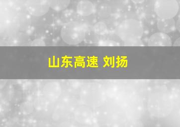 山东高速 刘扬